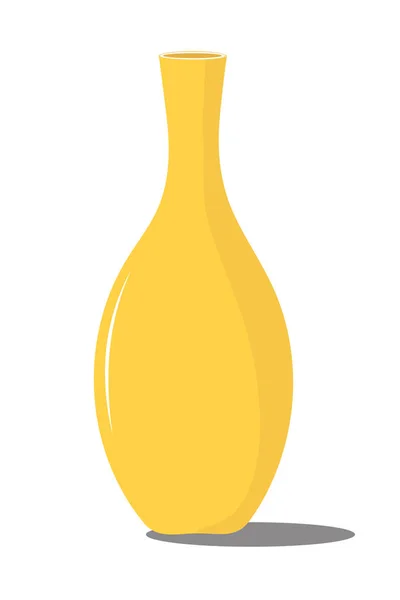 Gelbe Klassische Vase Isoliert Auf Weißem Hintergrund Vektorillustration — Stockvektor