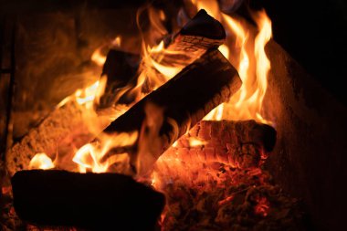 gece şenlik ateşi, közler, duvar kağıdı vintage, clouse kadar