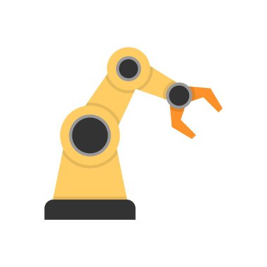 Robotik kol düz simgesi