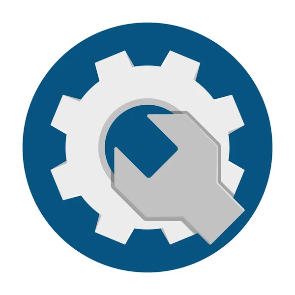 Wrench gear flat icon — Stock Vector