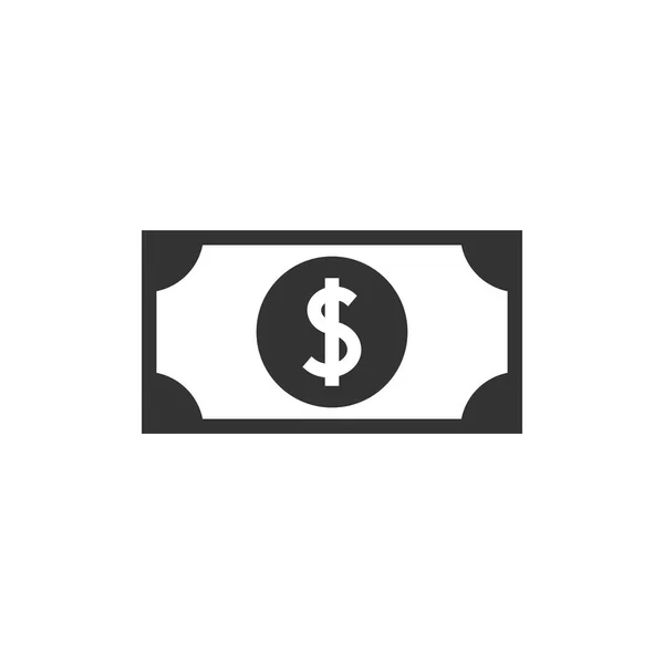 Bankbiljet zwart pictogram — Stockvector