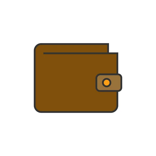 Wallet flat line icon — Stock Vector