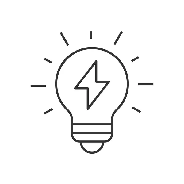 Light bulb with thunder icon — Stock Vector