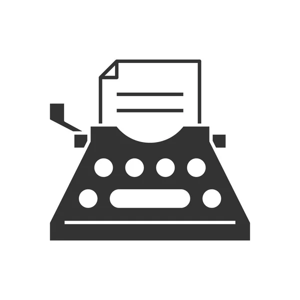 Typewriter outline black icon — Stock Vector