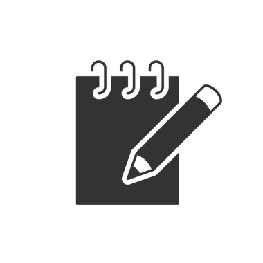 Defter ile siyah kalem simgesi