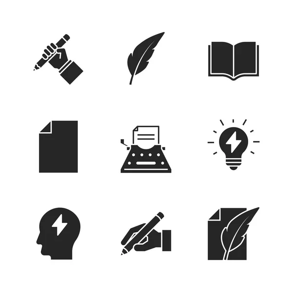 Copywriting black icons — Stock Vector