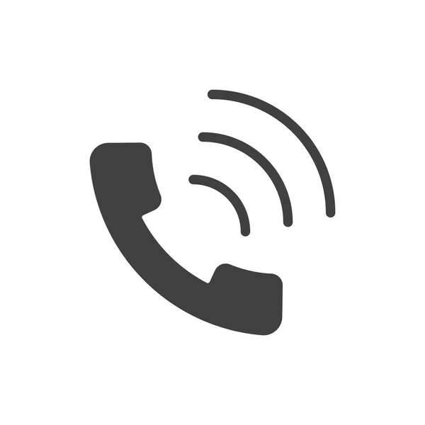 Черный значок телефона — стоковый вектор