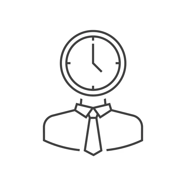 Hombre con la cabeza del reloj — Vector de stock