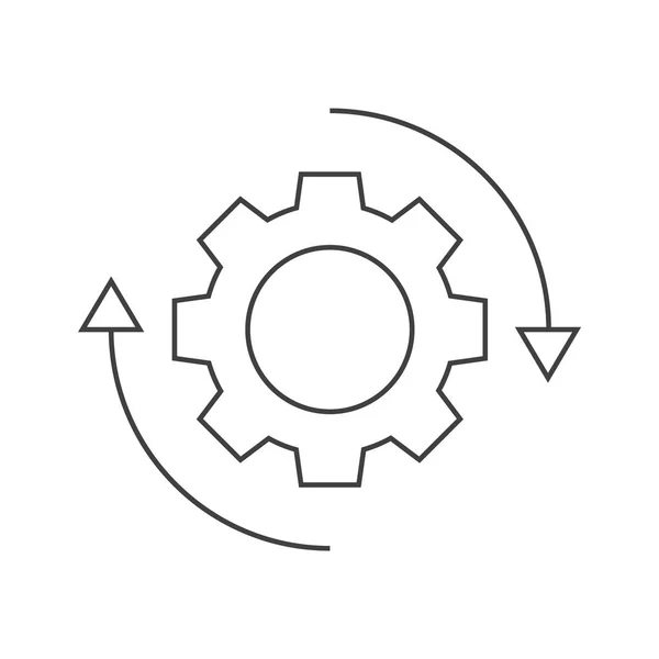 Ícone de rotação de engrenagem — Vetor de Stock