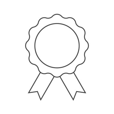 Beyaz üzerinde başarı rozeti simgesi