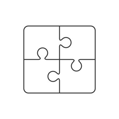 Beyaz üzerinde bulmaca anahat simgesi