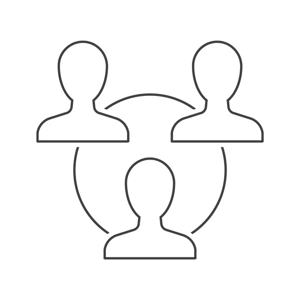 Teamwork outline icon on white — Stock Vector