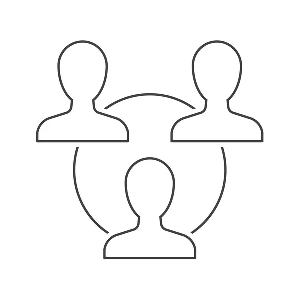 Pictogram teamwork overzicht op wit — Stockvector