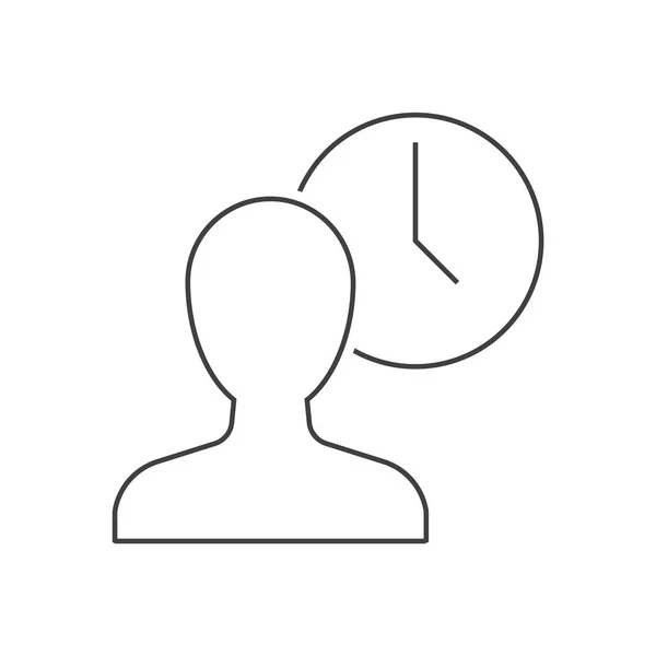 Clock beging man outline icon — Stock Vector