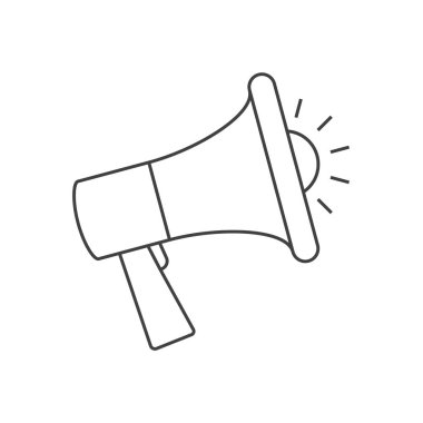 Hoparlör anahat simgesi. Promoution konsepti