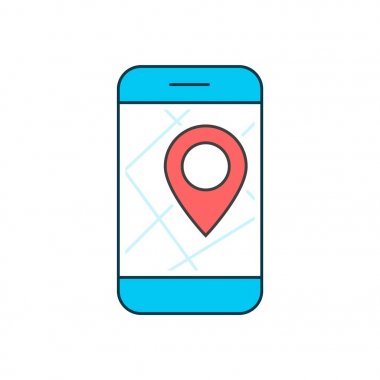 Akıllı telefon ekranı anahat simgesindeki işaretçiyi sabitleme