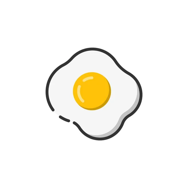 Ikona kolor jajka smażone jajko ikona kontur — Wektor stockowy