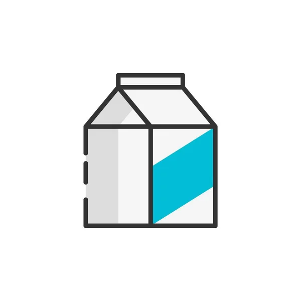 Icône de couleur de contour de paquet de lait — Image vectorielle
