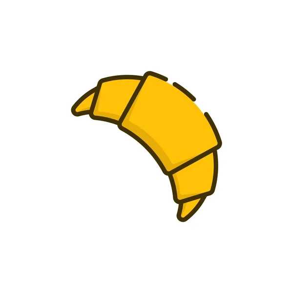 Croissant icono contorno icono de color — Vector de stock