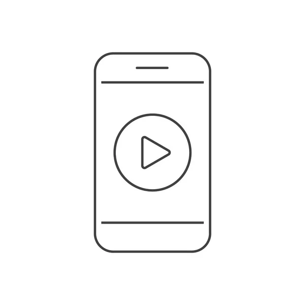 Vidéo sur smartphone icône outlile — Image vectorielle