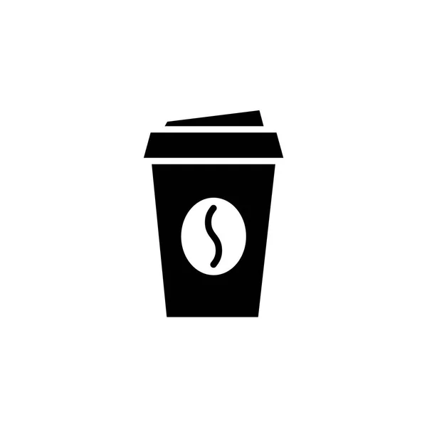 Taza de café desechable icono negro sobre fondo blanco — Vector de stock