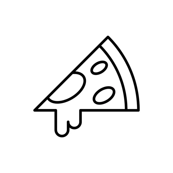 흰색 아이콘의 피자 슬라이스 윤곽선 아이콘 — 스톡 벡터