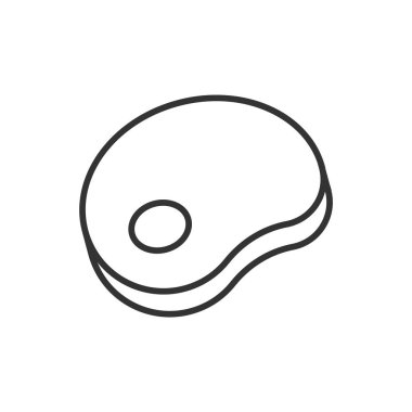 Beyaz arka planda biftek et anahat simgesi