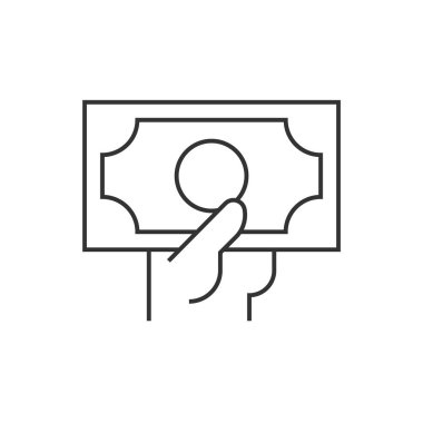 Beyaz arka planda banknot tutan el