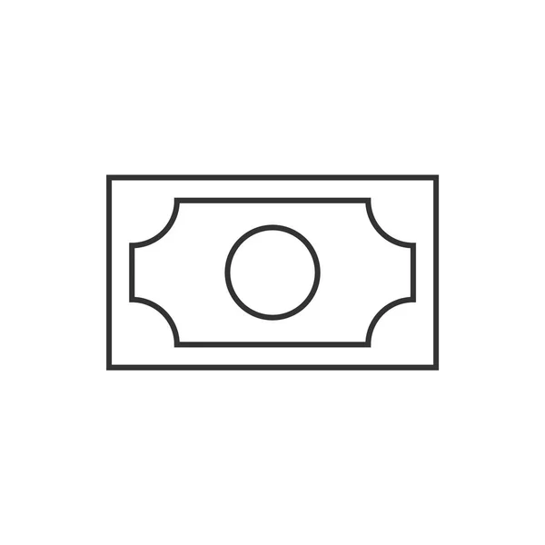 Ikon för sedel disposition på vit bakgrund. Pengar ikon — Stock vektor