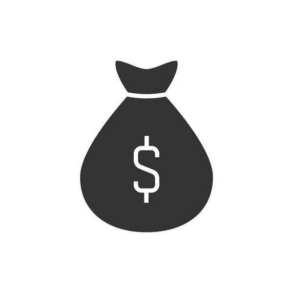 Sack van geld pictogram op witte achtergrond — Stockvector