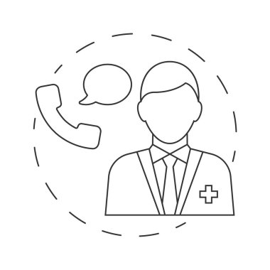 Beyaz arka plan üzerinde doktor anahat illüstrasyon arayın