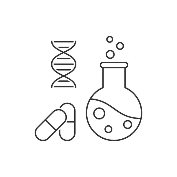 白色背景上的制药工程欧汀插图 — 图库矢量图片