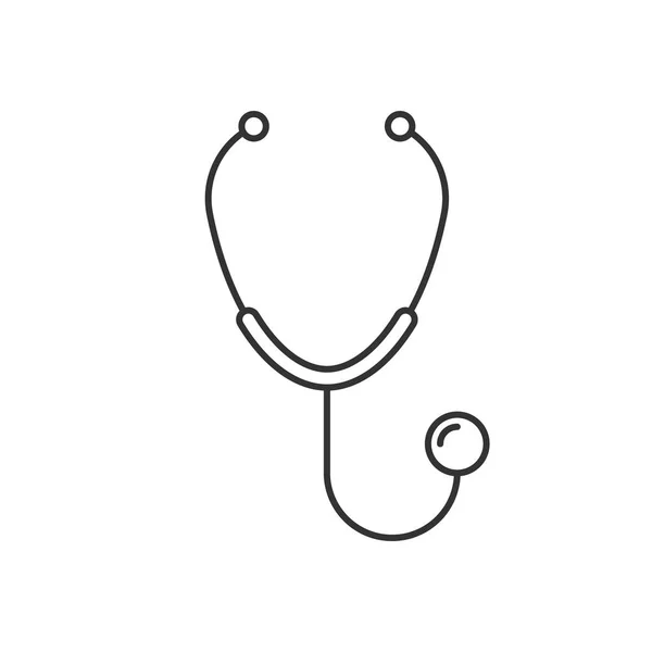 Stethoscoop lijn icoon op witte achtergrond. Bewerkbare lijn — Stockvector