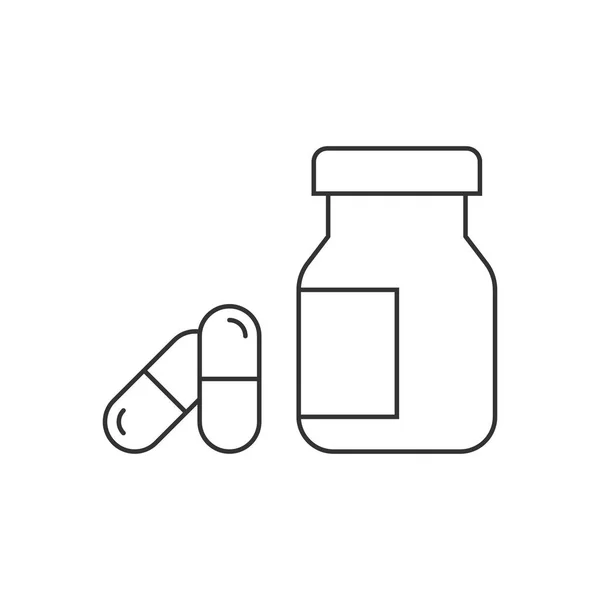 Gyógyszeripari gyógyszerek vonal ikon fehér háttér. Szerkeszthető körvonal — Stock Vector