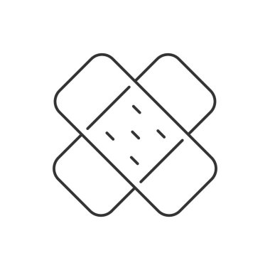 Beyaz arka plan üzerine yapıştırıcı alçı çizgi simgesi. Kullanılabilir kontur