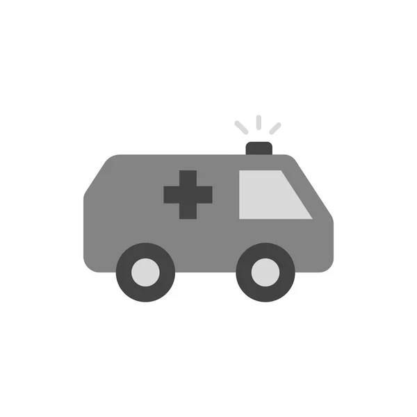 Ambulance auto grijs pictogram op witte achtergrond — Stockvector