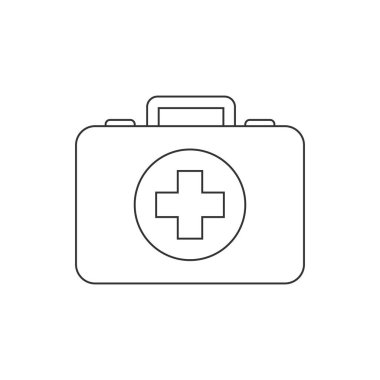 Beyaz arkaplanda ilk yardım çantası simgesi