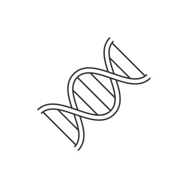 Beyaz arkaplanda DNA çizgisi simgesi. Düzenlenebilir vuruş
