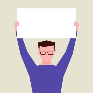 Beyaz bir bayrak taşıyan bir adam