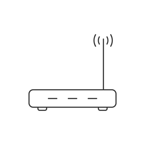 Icona lineare Router su sfondo bianco. Tecnologia wireless . — Vettoriale Stock