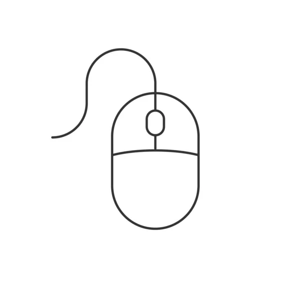 Lineares Symbol der Computermaus auf weißem Hintergrund — Stockvektor