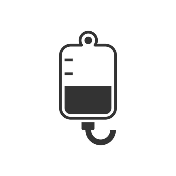 Infuseer zwart pictogram op witte achtergrond. Medisch concept — Stockvector