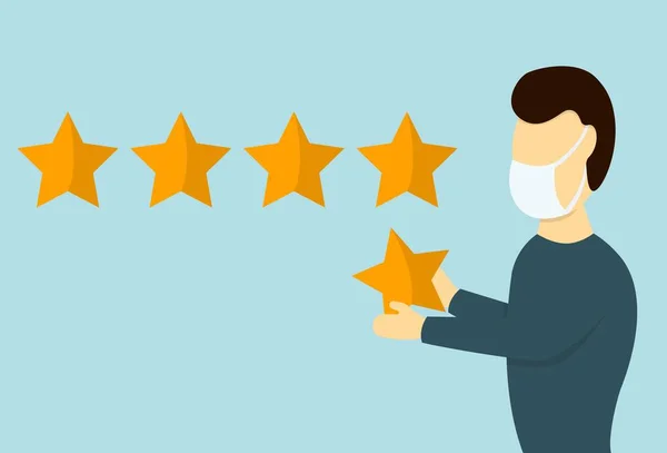 Customer gives rating five stars vector illustration Stock Illustration
