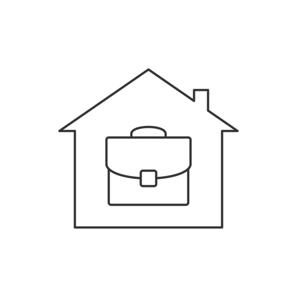 Home Office Linie Symbol auf weißem Hintergrund — Stockvektor