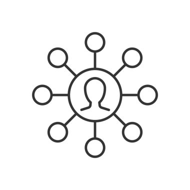 Beyaz arkaplanda bağlı pazarlama çizgisi simgesi