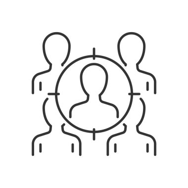 Beyaz arkaplanda hedef izleyici satırı simgesi