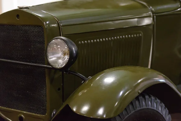 Старый Грузовик Фара Старом Военном Автомобиле — стоковое фото