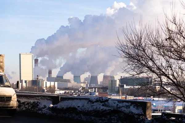 Wärmekraftwerke Moskau Ökologie Und Schmutz Der Stadt — Stockfoto