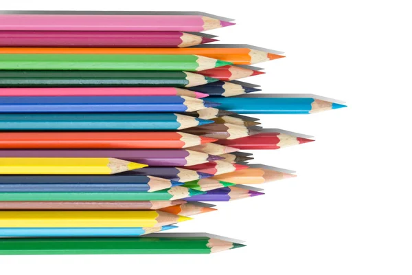 準備ができて鉛筆 シャープ 手動の鉛筆色鉛筆のシリーズ多くの色の鉛筆 木製の鉛筆で描画 ストック写真