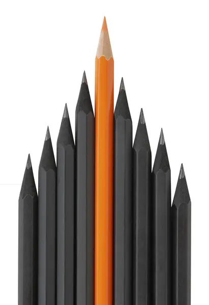 Distinguish Yourself Others Orange Black Pencils Simple Black Karanashi Different — Stock Photo, Image